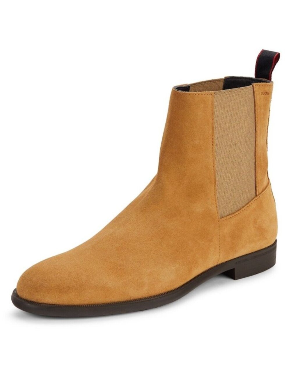 HUGO BOSS Kyron Cheb Men's Suede Chelsea Ankle Boots in Camel Size 42 / US 9
